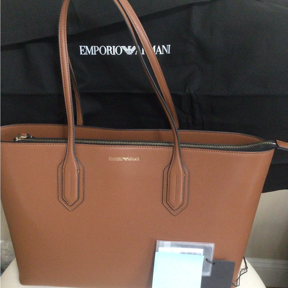 Emporio Armani Brown Tote Bag